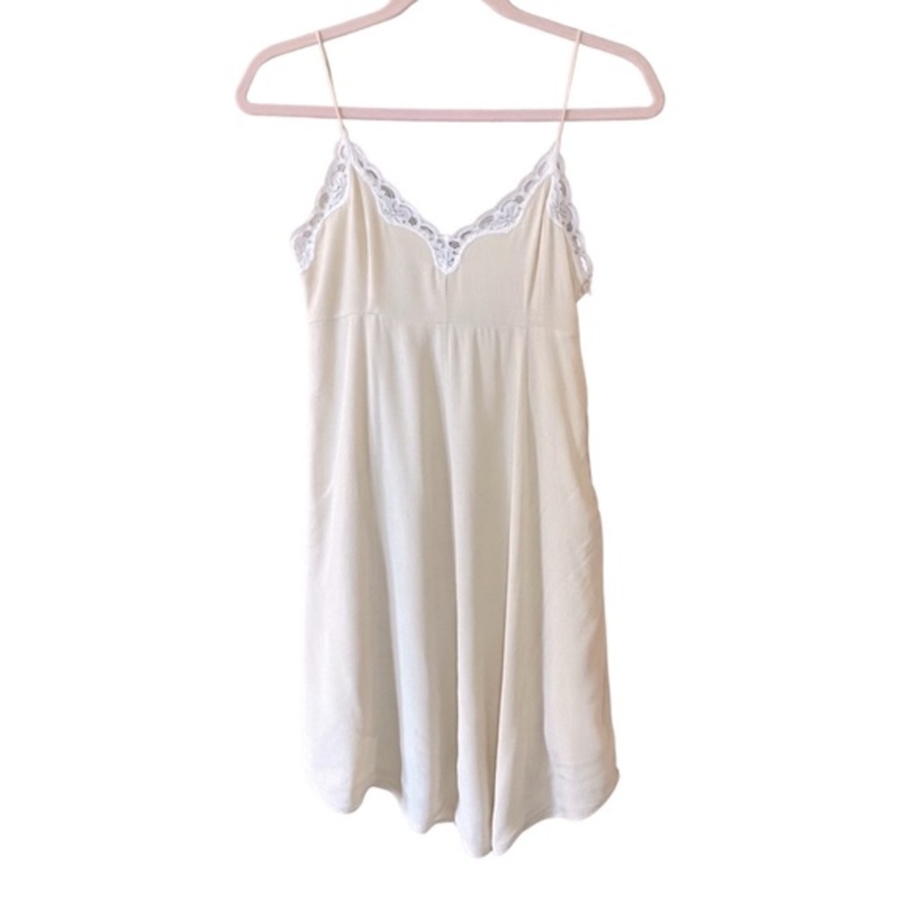 Wilfred Beige Camisole Slip Dress with Lace Trim